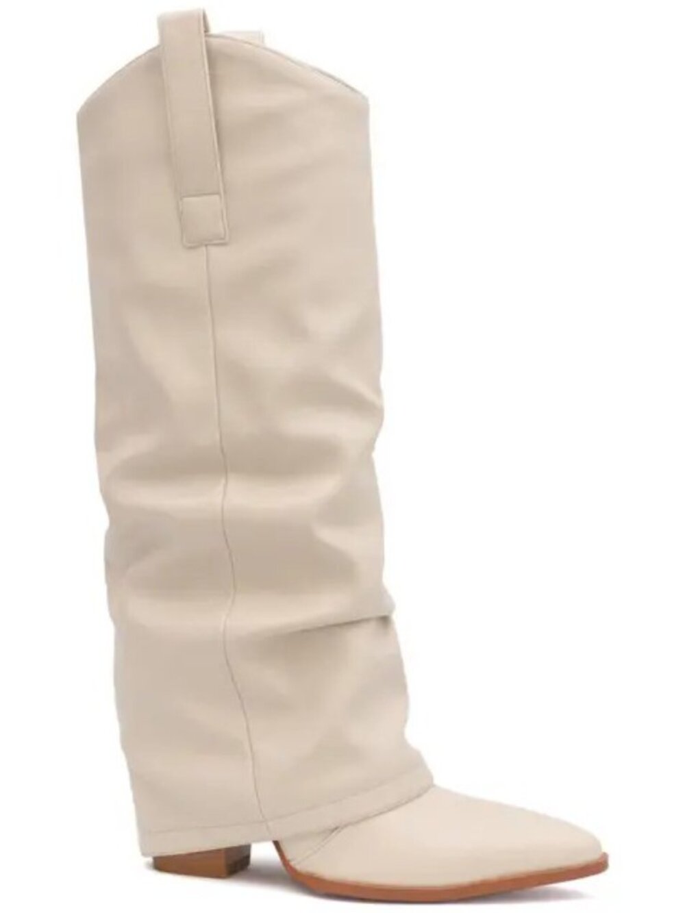 YOKI Kween Slouch Western Boot - Bone 10M